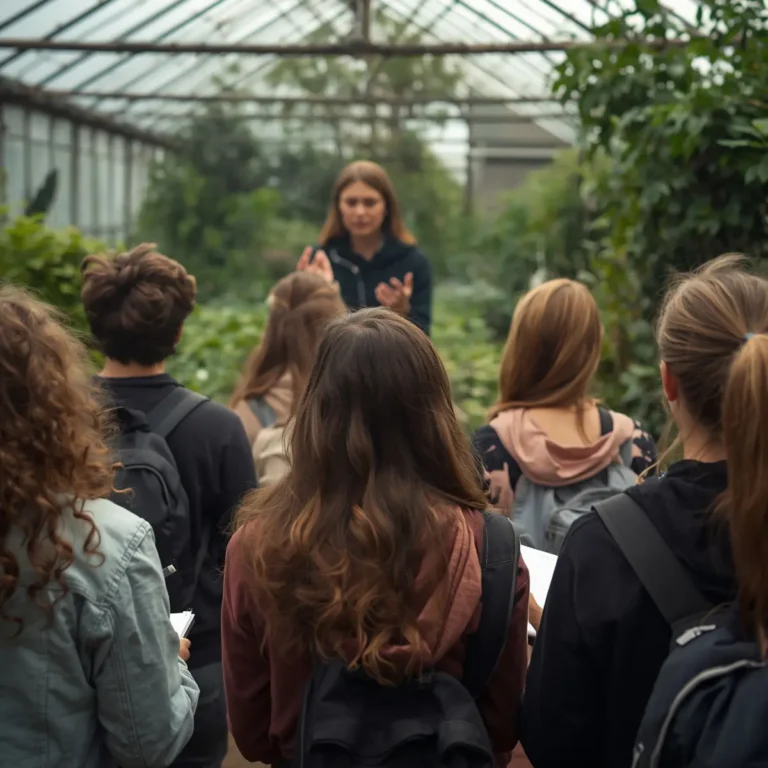 teacher with students in a Horticultural Therapy Program class